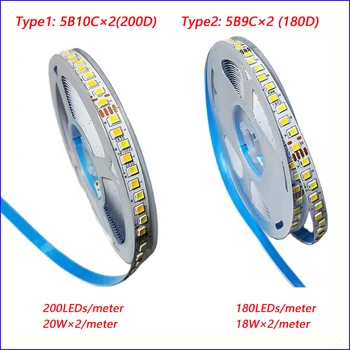 (4 паяных соединения) 3 цвета 5 метров 2835-8 мм-5B9C × 2 и 5B10CX2 Микросхема SANAN Выделяют светодиодную ленту постоянного тока 20 Вт × 2 /метр