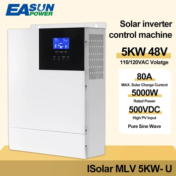 EASUN POWER 5000 Вт 48 В Гибридный Инверсор Встроенный 80A MPPT Солнечное Зарядное Устройство 110-120 В Чистый Синусоидальный Инвертор С Контроллером Заряда