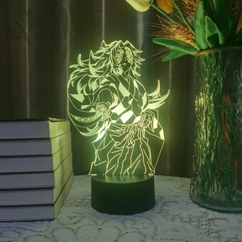 Аниме 3D Светодиодный Светильник Demon Slayer Kokushibou Manga Night Light Для Детского Домашнего Декора Спальни Kimetsu No Yaiba Рождественский Иллюзионный Подарок